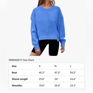 MEROKEETY Women's Blue Sweatshirt